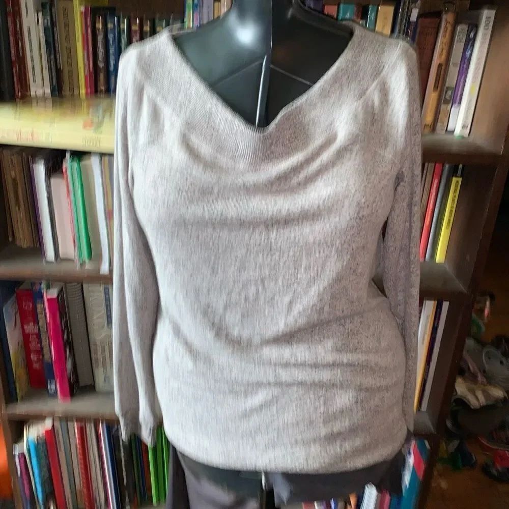Z Supply heathered gray drape neck M boyfriend sweater